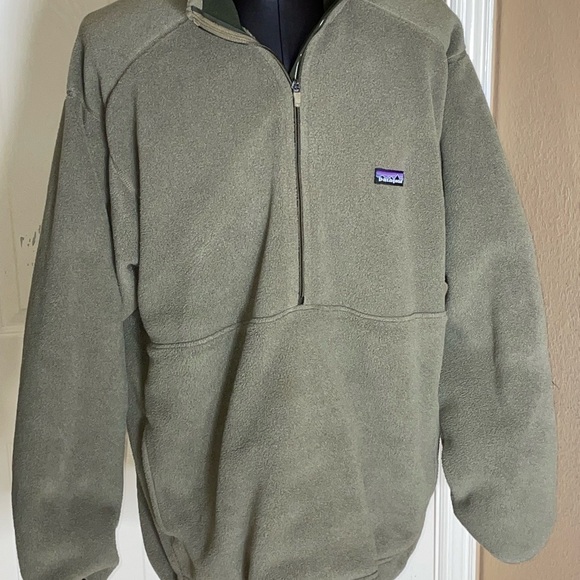 Vintage Patagonia Synchilla Fleece Olive Pullover 1/4 Zip Sweatshirt  X-Large‌ - Picture 5 of 8